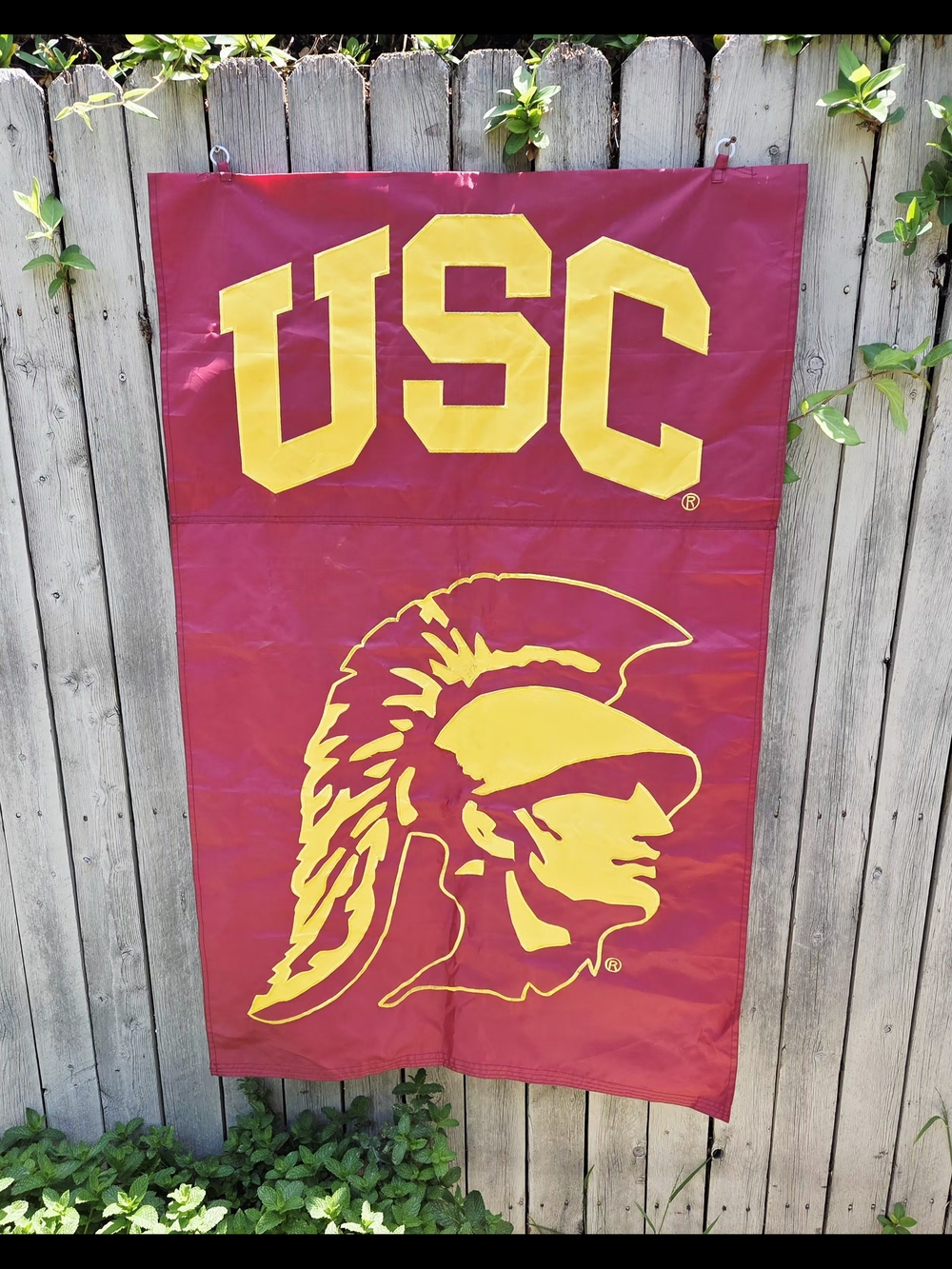 Vintage USC University Of Southern California Banner Flag HUGE 44x28 RARE